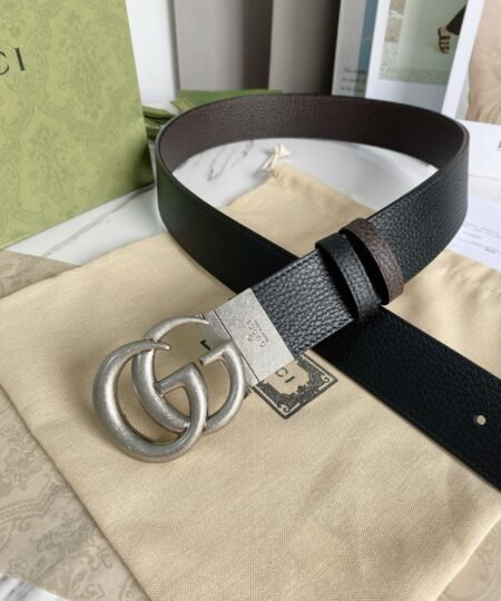 Gucci GG Marmont Reversible Belt Black, Women Belt 627055 CAO2N 1062