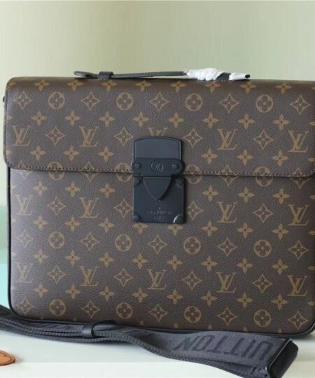 Louis Vuitton S-Lock Briefcase Monogram Canvas For Men, Men's Bags, Shoulder And Crossbody Bags 15.4in/39cm LV