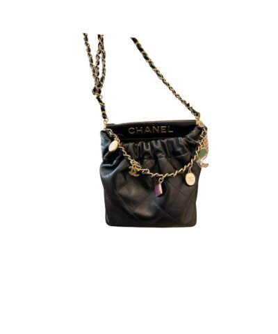 Chanel CC Small Bucket Bag Black For Women 6.7 in / 17 cm