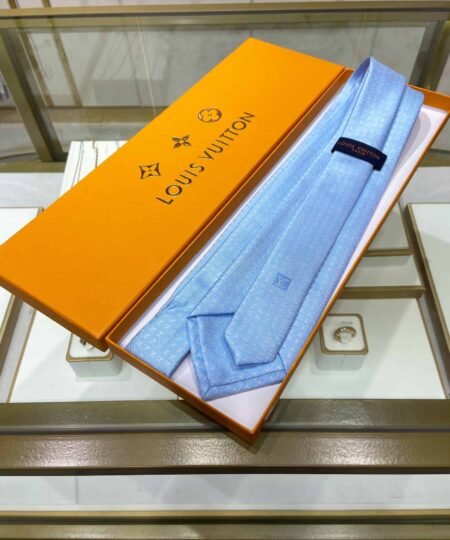 Louis Vuitton Micro LV Tie Light Blue LV Men Tie M77071
