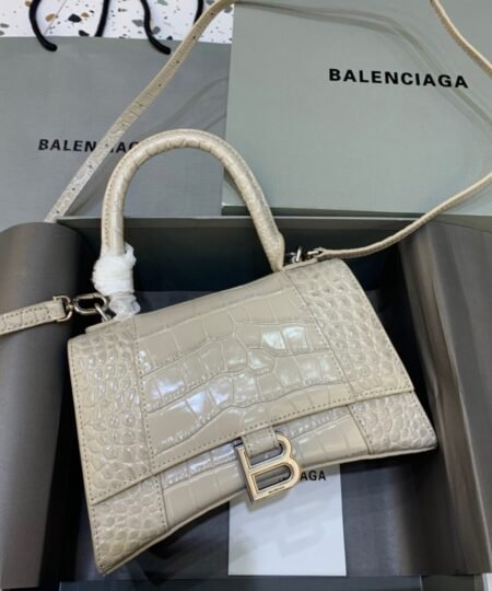 Balenciaga Hourglass Small Handbag In Beige, For Women, Women's Bags 9in/23cm