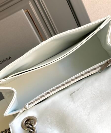 Alternative view of Balenciaga Crush Medium Chain Bag Quilted In Optic White For Women 12.2in/31cm 716393210J09001