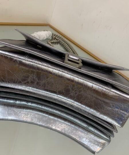 Alternative view of Balenciaga Crush Small Chain Bag Quilted In Sliver Tone For Women 9.8in/25cm 716351210IW8110