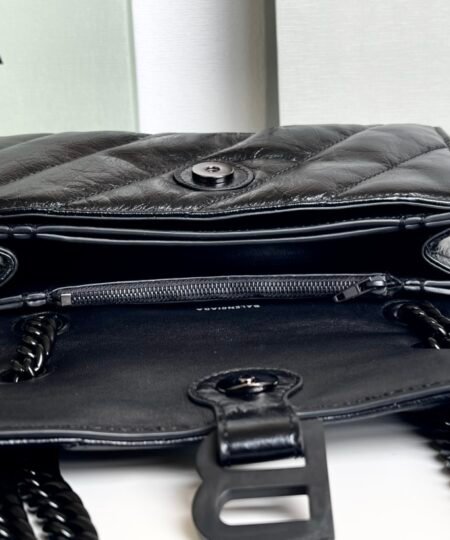 Alternative view of Balenciaga Crush Small Chain Bag Quilted In Black For Women 9.8in/25cm 716351210IY1000