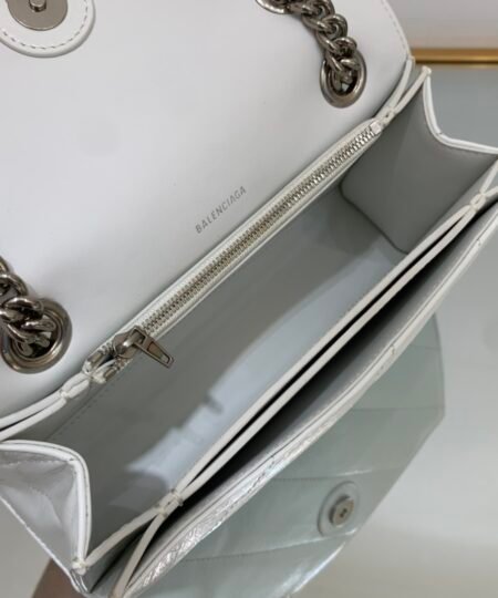 Alternative view of Balenciaga Crush Small Chain Bag Quilted In Optic White/Black For Women 9.8in/25cm 716351210J09001