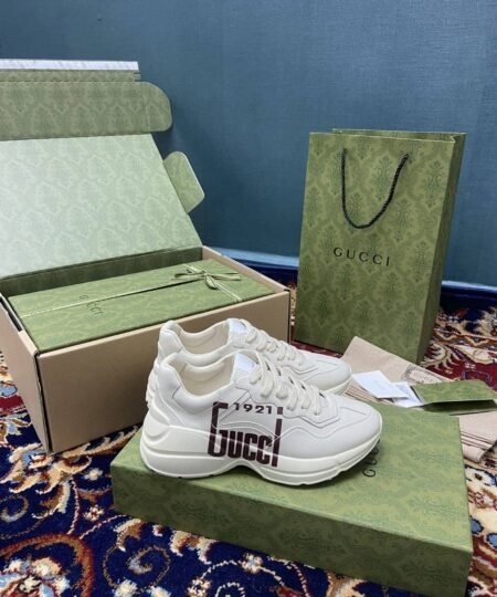 Gucci Women's Rhyton Sneakers With Logo 1921 Gucci White Ivory For Women ?684896 DRW00 9522