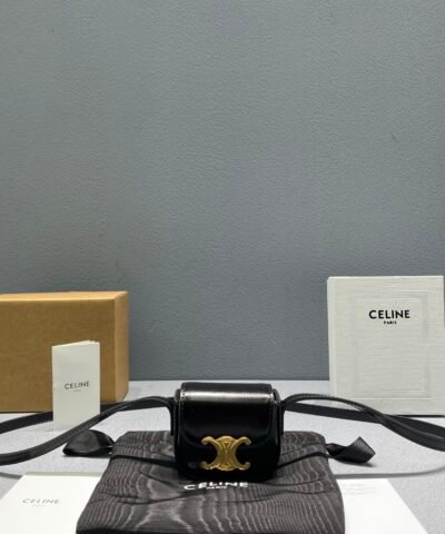 Celine Mini Triomphe Black For Women 4in/11cm 10I513DPV.38NO