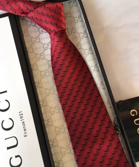 Gucci G Silk Jacquard Tie Red GG Men Tie
