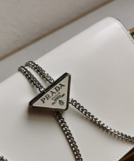 Alternative view of Prada Brushed Shoulder Bag White For Women, Women's Bags 6.7in/17cm