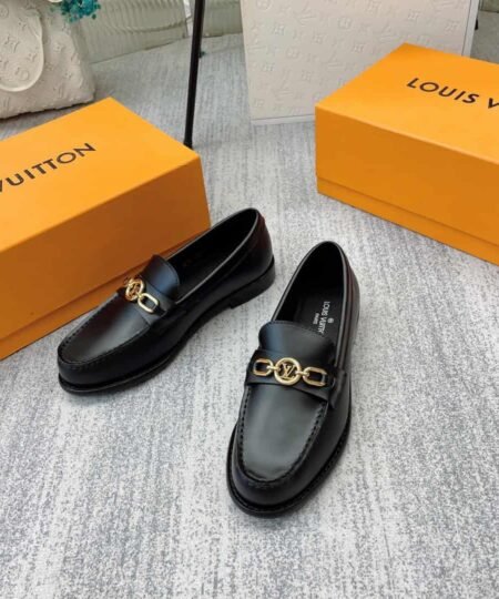 Louis Vuitton Women's Chess Flat Loafe Black For Women LV