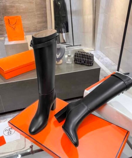 Alternative view of Hermes High Heel Boots Black For Women 3.54in/9cm