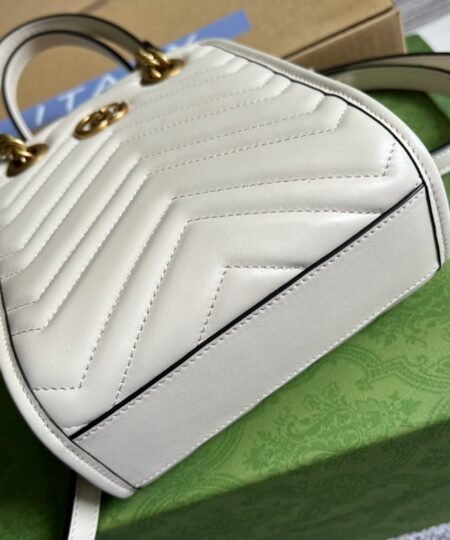 Alternative view of Gucci Marmont Matelasse Mini Bag White For Women, Women's Bags 7.5in/19cm GG 696123 DTDHT 9022