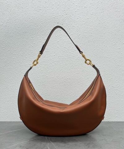 Celine Medium Leandre Bag In Supple Brown For Women 14in/35cm 197263DV7.04LU