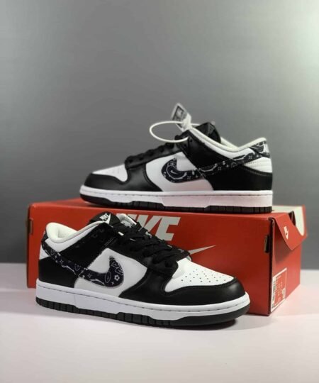 Nike Dunk Low Essential Paisley Pack Black and White Sneaker For Men, Men's Shoes