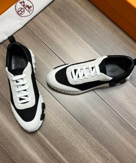 Hermes Bouncing Sneakers Black And White For Men H221897ZH11390