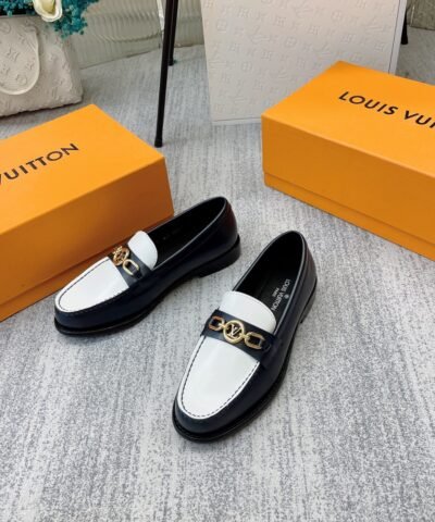 Louis Vuitton Women's Chess Flat Loafe Black And White For Women LV