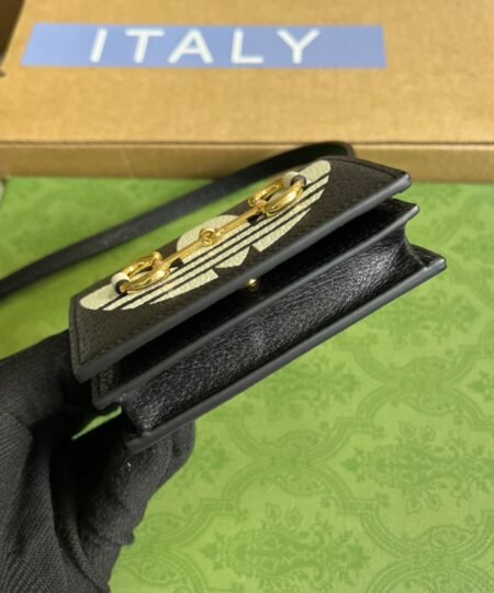 Alternative view of Gucci x Adidas Card Case With Horsebit Black For Women, Women's Bags 4.2in/11cm GG