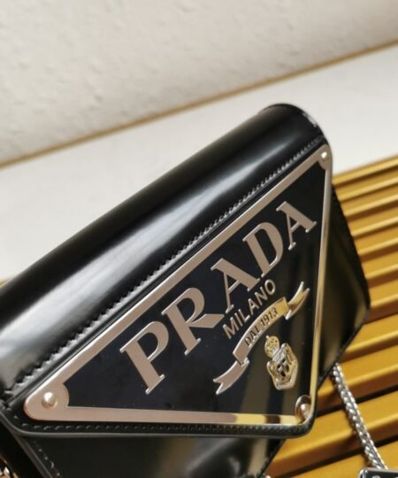 Alternative view of Prada Brushed Shoulder Bag Black For Women, Women's Bags 6.7in/17cm