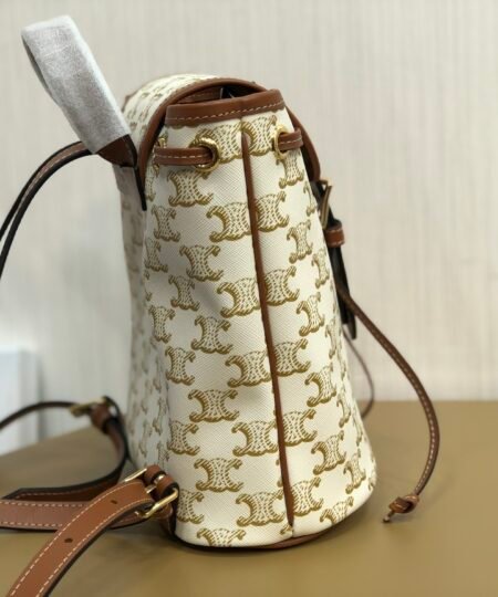 Alternative view of Celine Mini Backpack Folco In Triomphe Canvas White For Women 7in/20cm 197662CAS.01BC