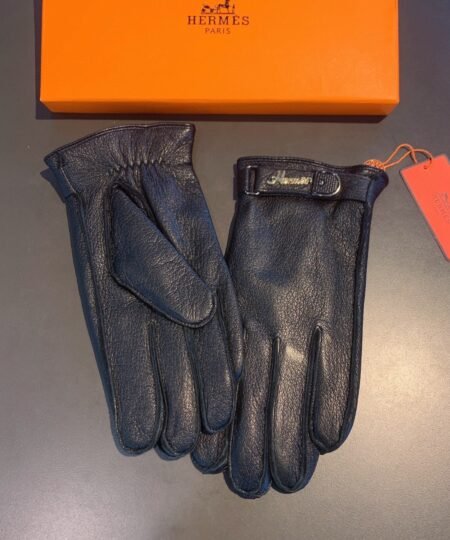 Hermes Soya Gloves In Black