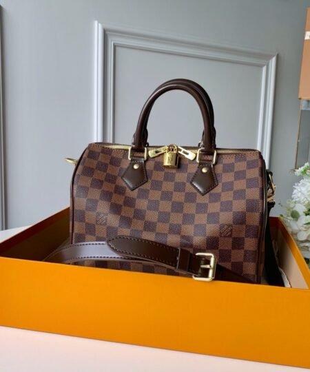 Louis Vuitton Speedy Bandouliere 25 Damier Ebene Canvas For Women, Women's Handbags, Shoulder And Crossbody Bags 9.8in/25cm LV N41368