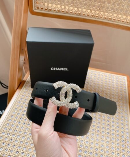 Chanel Belt With Double C Buckle Black With Gold Hardware Women Belt