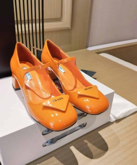 Prada Patent Pumps Orange For Women 1.8in/45mm PRD