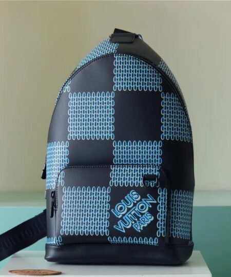 Louis Vuitton Racer Damier Spray Blue For Men, Men's Backpacks 16in/41cm LV