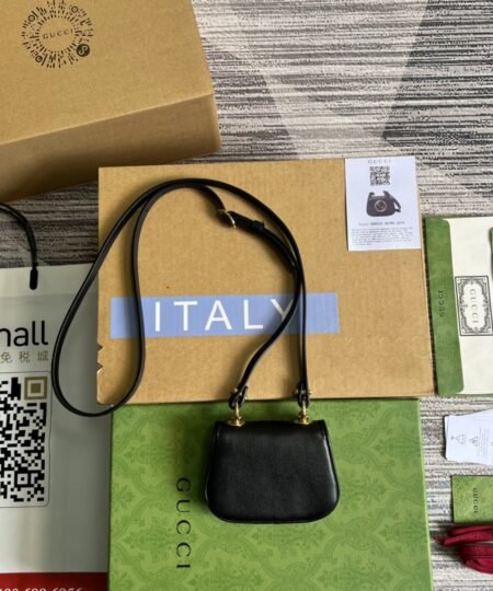 Alternative view of Gucci Blondie Card Case Wallet Black For Women, Women's Bags 4.5in/12cm GG 698635 UXX0G 1000