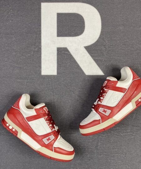 Louis Vuitton Trainer Sneaker Rubber Monogram Red For Men LV
