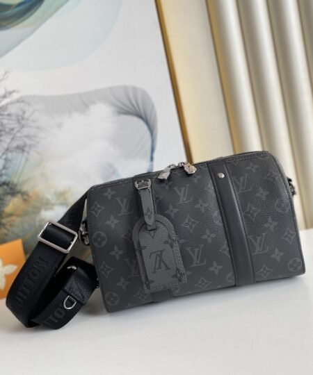 Louis Vuitton City Keepall Monogram Eclipse/Monogram Eclipse Reverse For Men, Men's Bags, Shoulder And Crossbody Bags 10.6in/27cm LV M45936