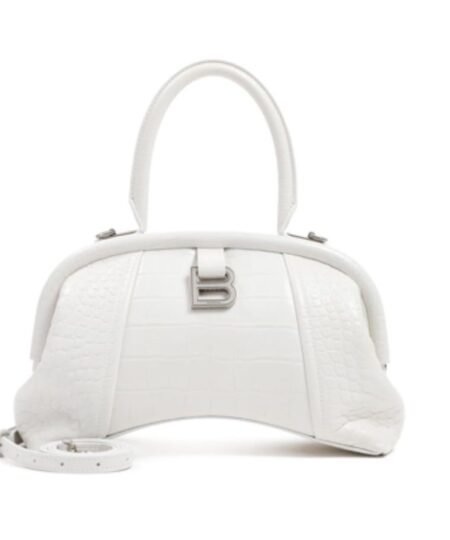 Balenciaga Editor Small Top Handle Bag Embossed White For Women 10.6 in/27 cm