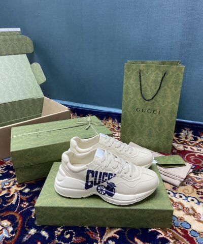 Gucci Women's Rhyton Sneakers With Lemon Gucci White Ivory For Women ?684899 DRW00 9522