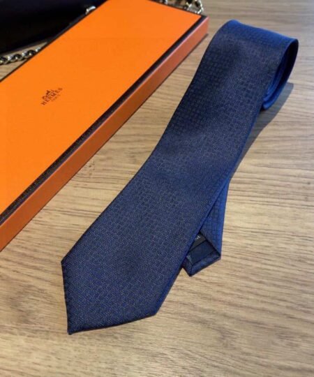 Hermes Faconnee H 24 Tie Marine Clair Hermes Men Tie  H030190T 03