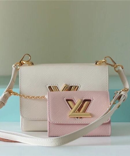 Louis Vuitton Twist PM Bag, Shoulder and Cross Body Bags For Women Taupe Brown / Pink 7.5in/19cm LV M59886