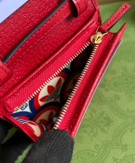 Alternative view of Gucci x Adidas Card Case With Horsebit Red For Women, Women's Bags 4.2in/11cm GG