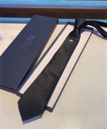 Dior Tie With Bee Jewel Black Silk Dior Men Tie  29C1047Z0688_C981