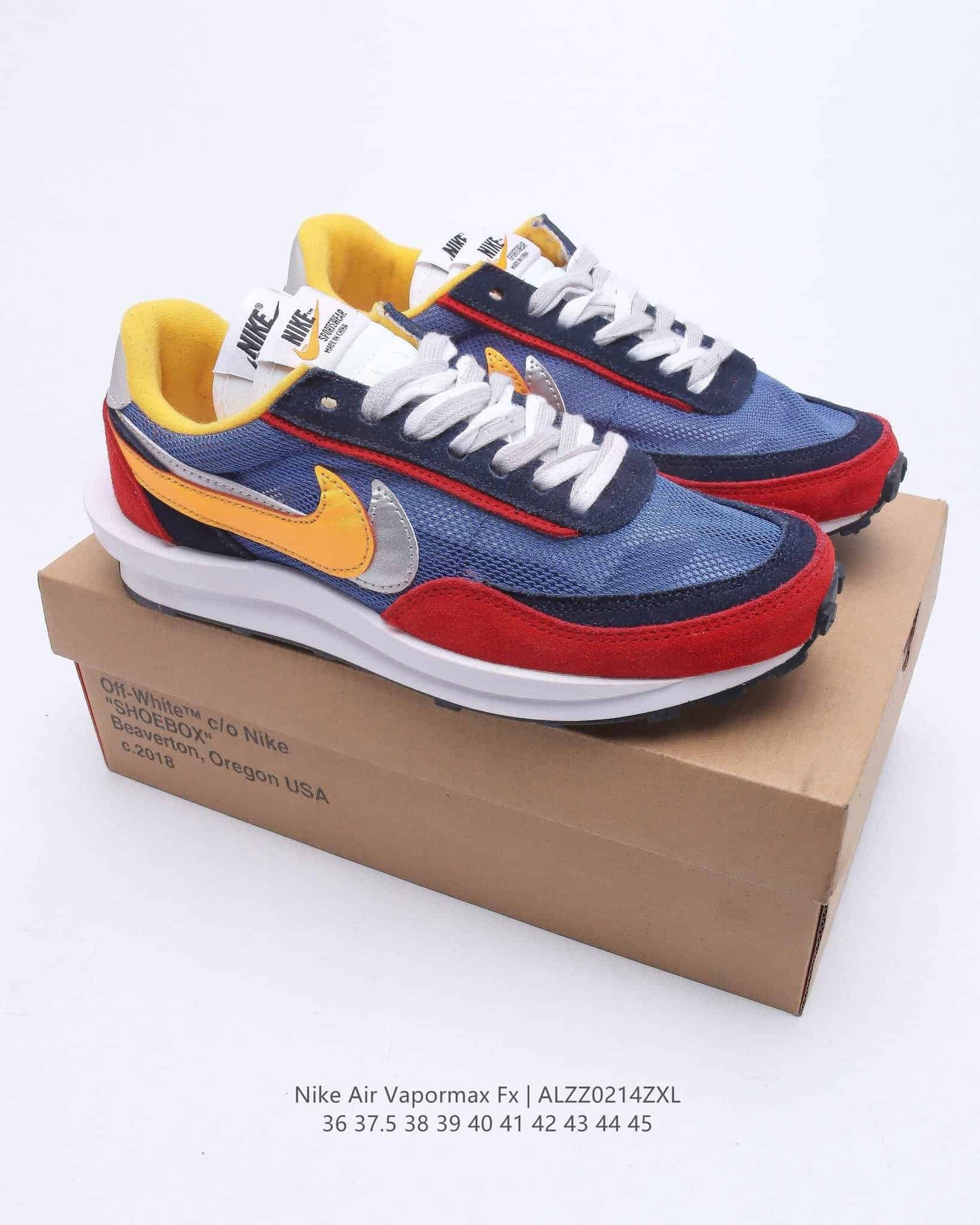Nike LDWaffle Sacai 'Varsity Blue & Varsity Red & Del Sol' Sneaker For Men, Men's Shoes