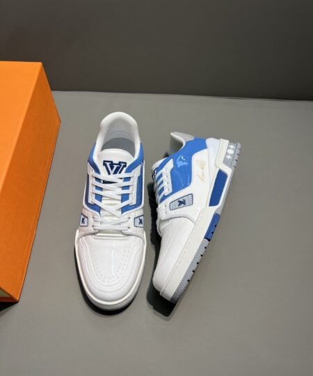 Alternative view of Louis Vuitton Trainer Sneaker White/Blue Virgil Abloh For Men LV