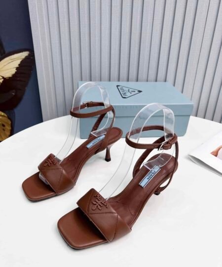 Alternative view of Prada Quilted Nappa Sandals Brown For Women 2.6in/65mm PRD