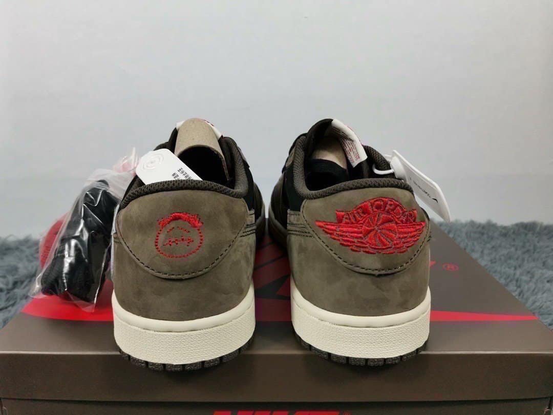 Travis Scott x Air Jordan 1 Low Cactus Jack Brown Sneaker For Men, Men's Shoes - Image 4