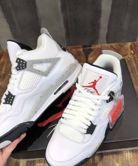 Nike Air Jordan 4 Retro White Cement Sneaker For Men, Men's Shoes