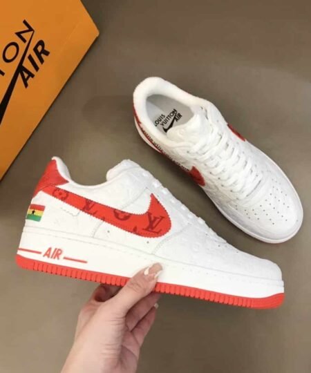 Alternative view of Louis Vuitton And Nike “Air Force 1” By Virgil Abloh White-Red For Men, Men's Shoes