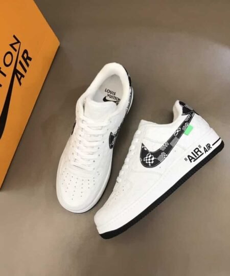 Louis Vuitton And Nike “Air Force 1” By Virgil Abloh White-Black For Men, Men's Shoes