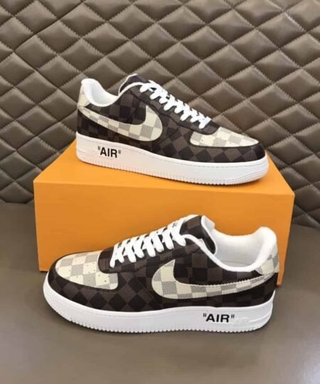 Louis Vuitton And Nike “Air Force 1” By Virgil Abloh Brown-White For Men, Men’s Shoes