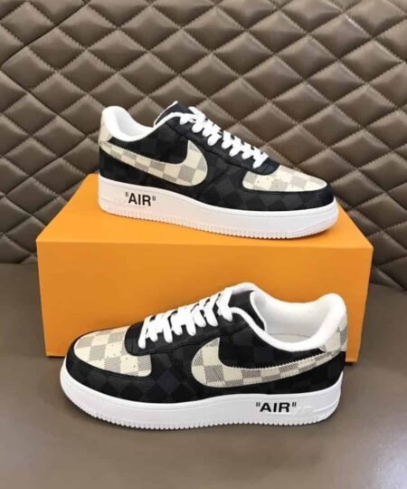 Louis Vuitton And Nike “Air Force 1” By Virgil Abloh Black-White For Men, Men’s Shoes