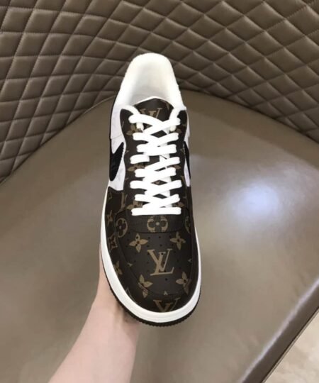 Alternative view of Louis Vuitton And Nike “Air Force 1” By Virgil Abloh Brown-White For Men, Men’s Shoes