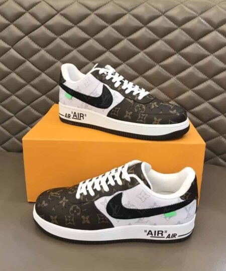 Louis Vuitton And Nike “Air Force 1” By Virgil Abloh Brown-White For Men, Men’s Shoes