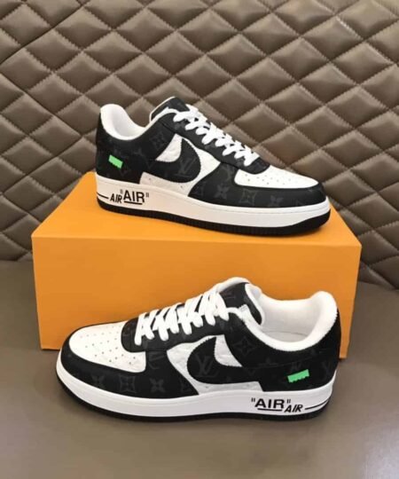 Louis Vuitton And Nike Air Force 1 By Virgil Abloh Black-White For Men