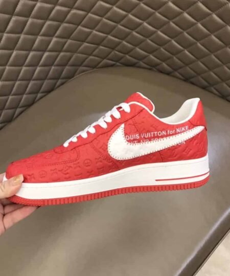 Alternative view of Louis Vuitton x Nike "Air Force 1" By Virgil Abloh in Red and White Sneaker For Men, Men's Shoes